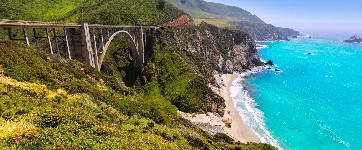 California Bixby bridge in Big Sur Monterey County in Route 1