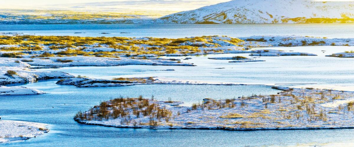 Thingvellir National Park in Iceland in winter.