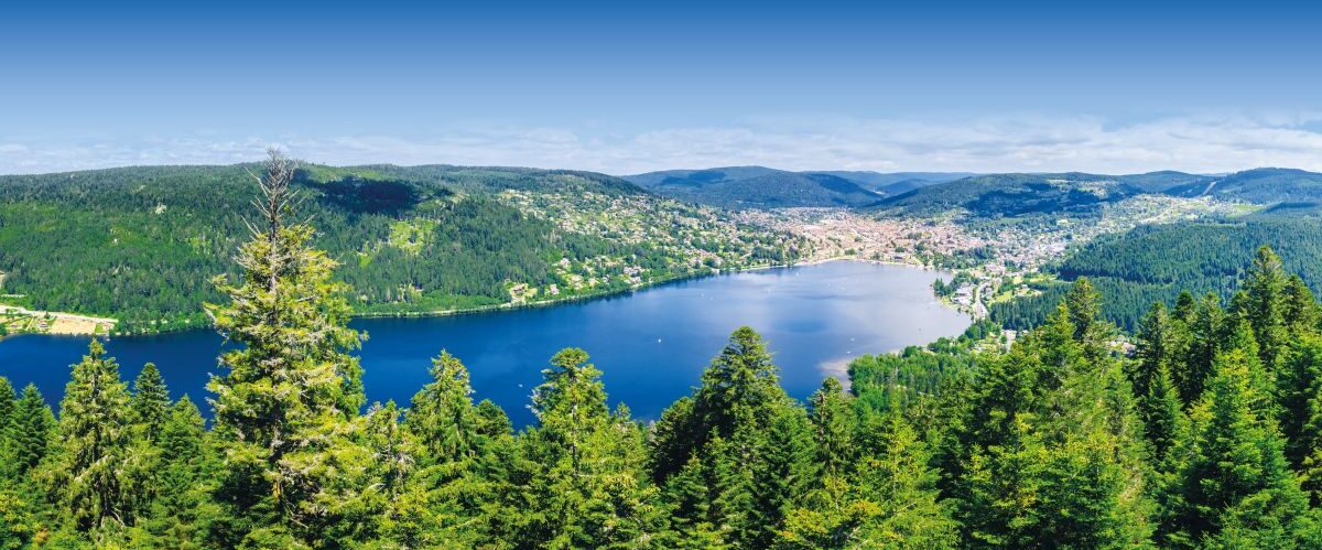 Incredible nature around Gerardmer lake in Vosges mountains, France