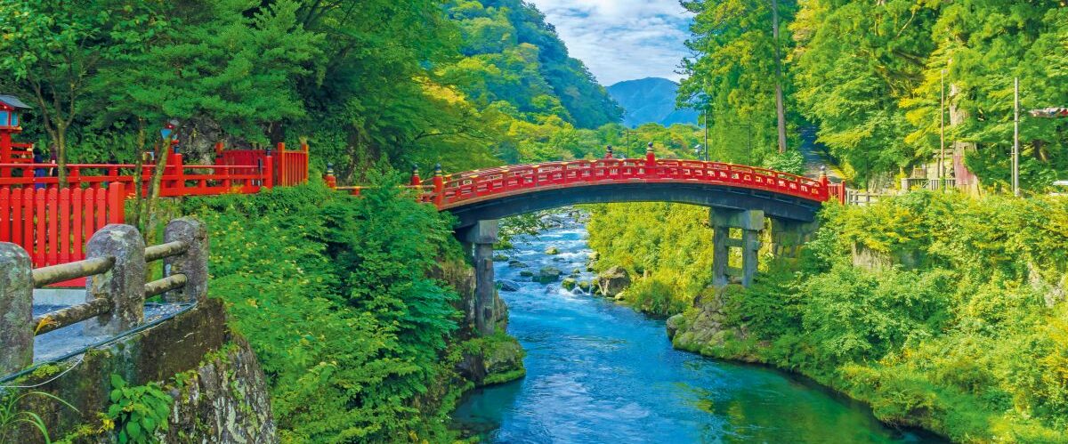 Shinkyo Bridge across the Daiya River, in Nikko