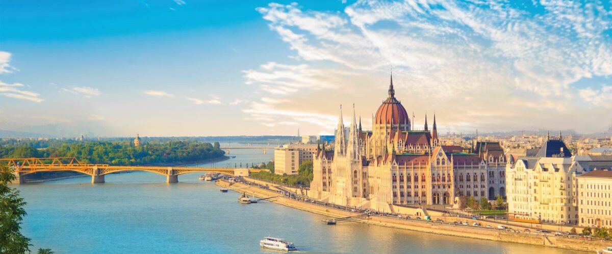 Beautiful view of the Hungarian Parliament and the chain bridge