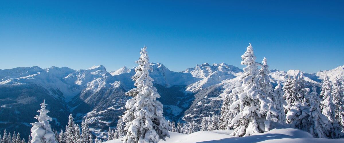 Verschneite Alpen im Winter
