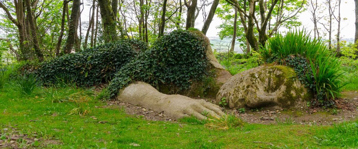 Laying,Down,Giant,At,The,Lost,Gardens,Of,Heligan,,Cornwall,