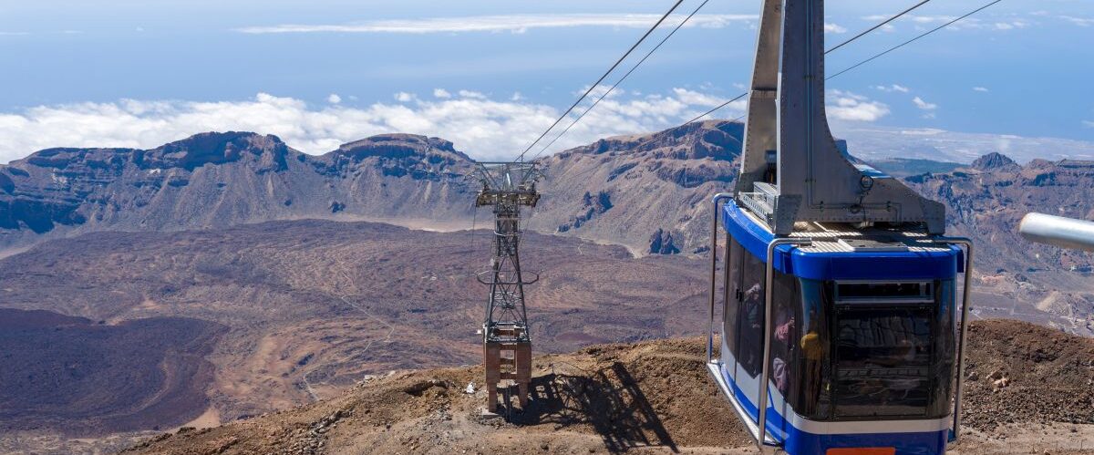 Cable-car,Going,Up,To,Peak,Of,Teide,spain,,Canary,Islands.,The