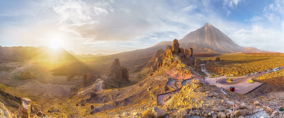 Landscape,With,Roques,De,Garcia,Stone,And,Teide,Mountain,Volcano