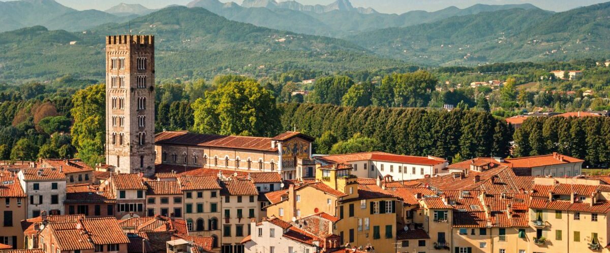 Lucca (Tuscany Italy) panorama with the Cathedral