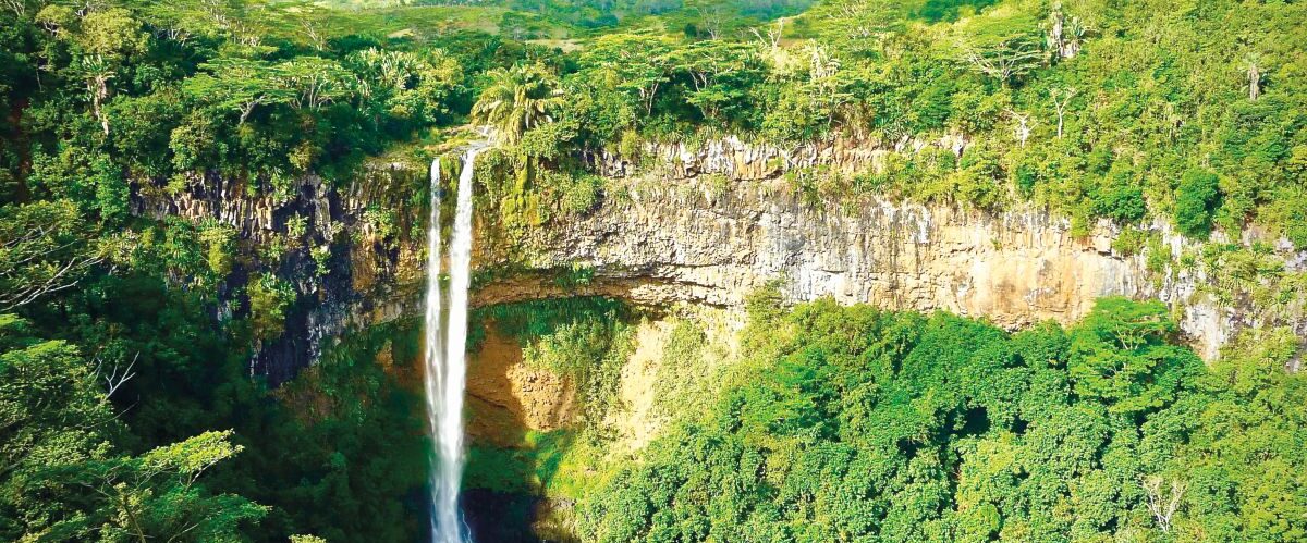 Waterfall in a crater