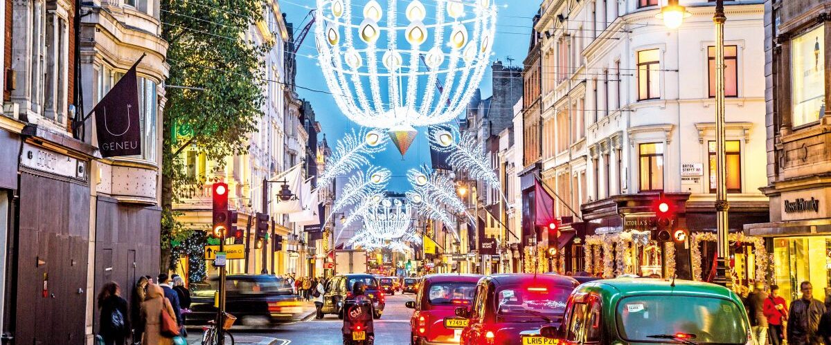 Christmas Lights In Bond Street London UK