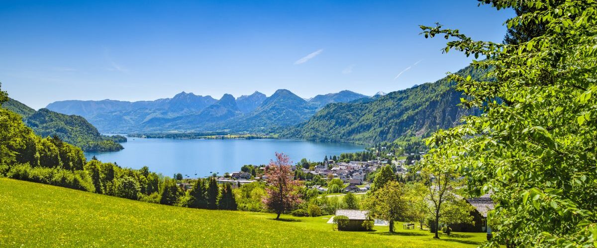View over St. Gilgen am Wolfgangsee, Salzburg, Austria