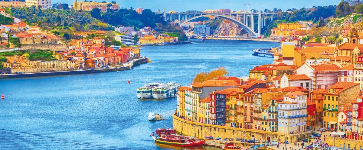 Porto, Portugal old town view with Douro river