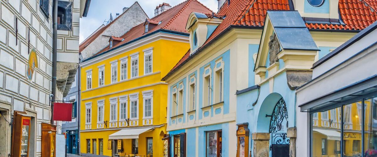 Street in Cesky Krumlov, Czech republic