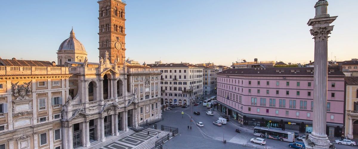 Santa Maria Maggiore Piazza in Rome, Italy.