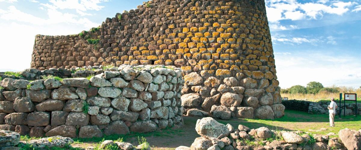 Abbasanta,Sardinia,Italy, 16/10/2015. Tourist visiting Sardinian famous landmark: the Nuraghe Losa old tower