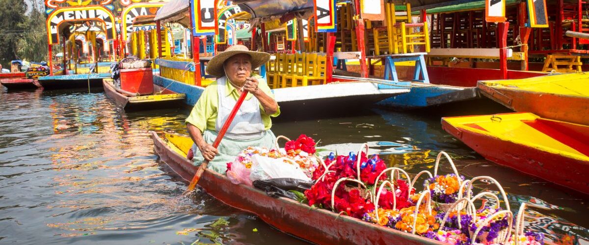 Colorful,Traditional,Mexican,Boats,Trajineras.