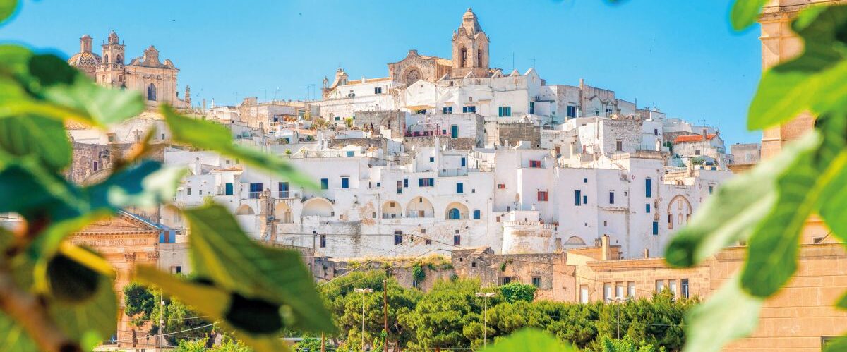 Panoramic view of Ostuni (white town), province of Brindisi, Apu