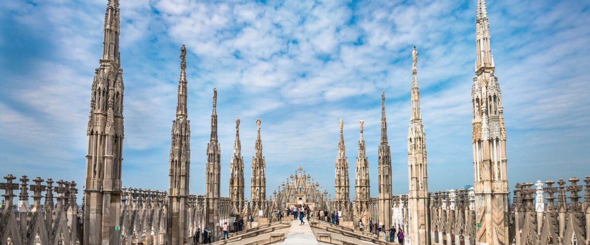 Roof terraces of Milan Cathedral, Lombardia, Italy