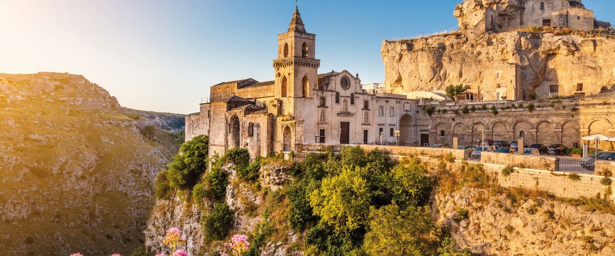 Ancient town of Matera at sunrise, Basilicata, Italy